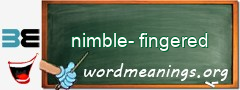 WordMeaning blackboard for nimble-fingered